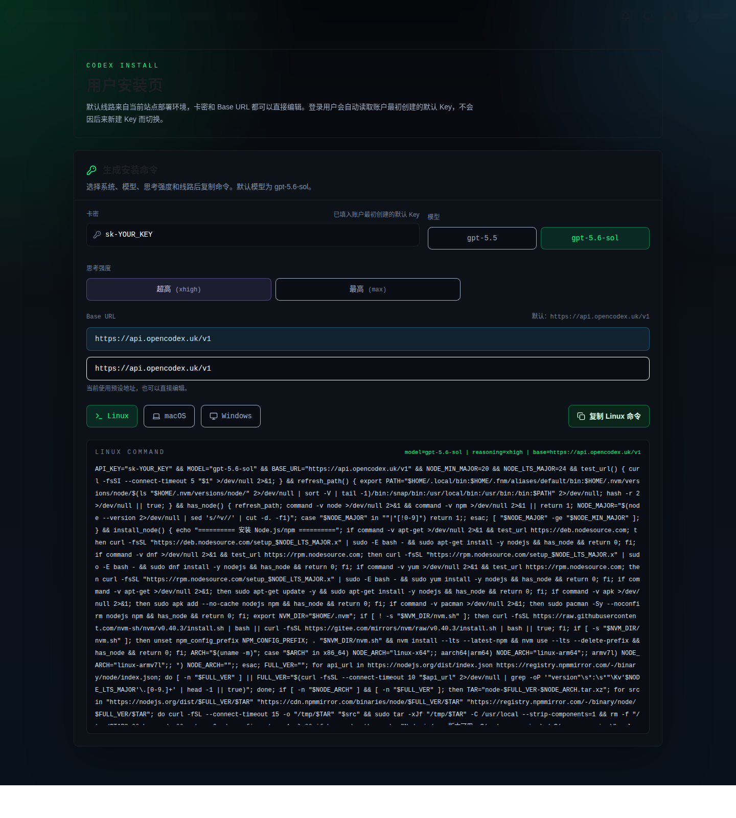 api.opencodex.uk 当前安装页