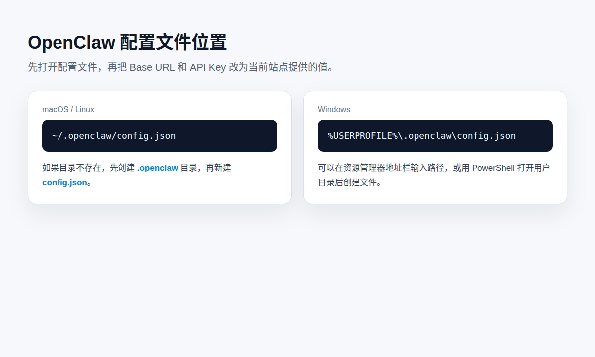 OpenClaw 配置文件位置